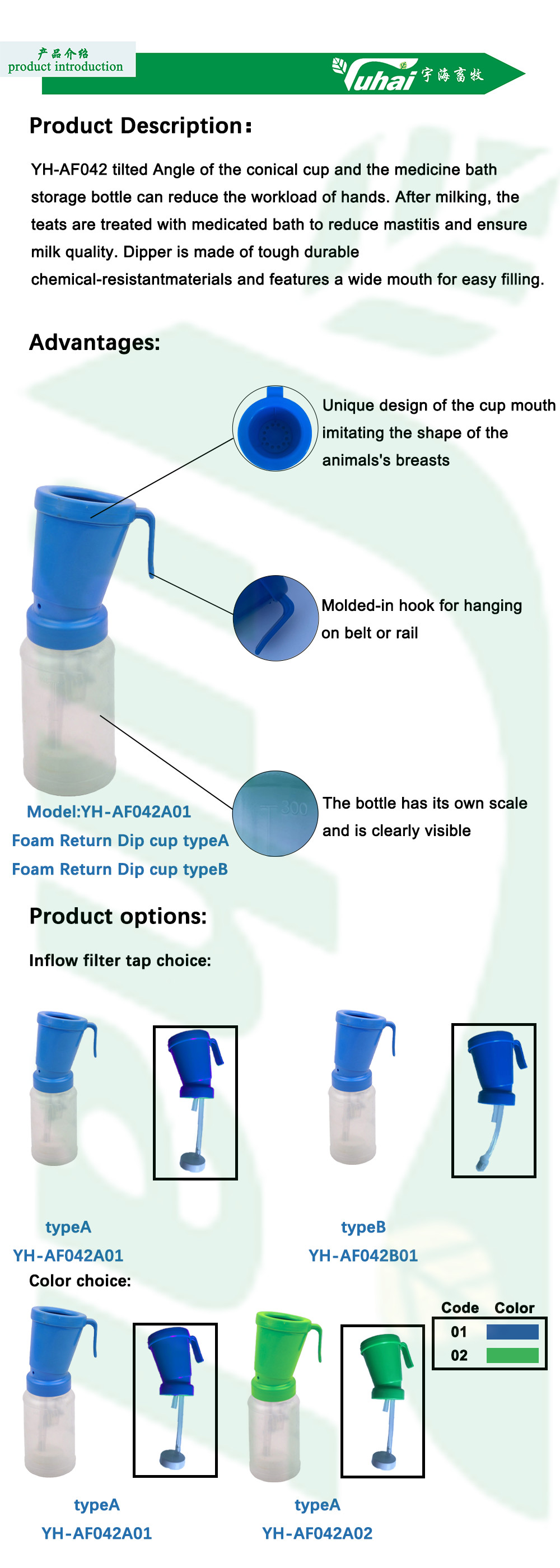 300ml Teat Dip Cup Medicated Bath Cup PP Material Foam Non Return For Cow Washing