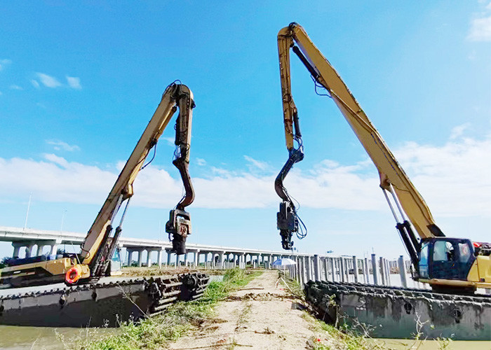 19m Pile Lifting Height Excavator Pile Driving Arm / Excavator Mount Pile Driver Boom