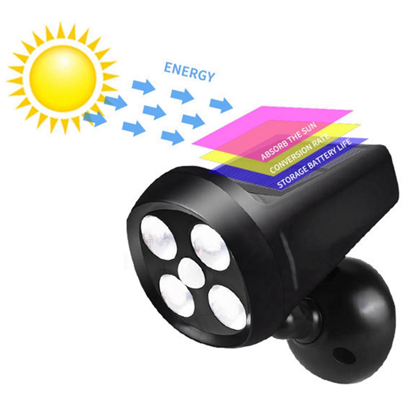2000mAh 6W 300LMs Solar Powered Pir Led Wall Light / 4 Led Solar Light