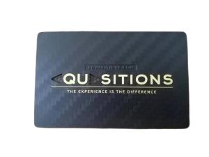 China Matt Black Brass Carbon Fiber Cut Out Logo Laser Engrave Metal Member Card wholesale