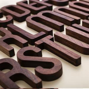 China 3 Inch Craft Alphabet Letters Educational Wall Hanging Walnut Wooden wholesale