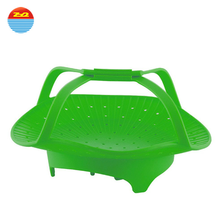 2019 Amazon Top sale Microwave Food Grade Colorful Multi-purpose Silicone Steamer Basket Vegetable Best Steam Cooker Target