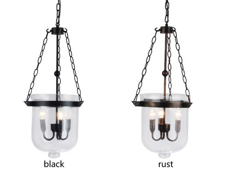 Vintage Glass Pendant Lamps Retro American Country Loft Iron Pendant Light(WH-CI-129)