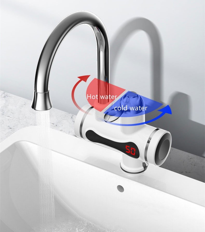 Leakage Protection 3kw Heater Electric Hot Water Tap 170mm Width For Kitchen