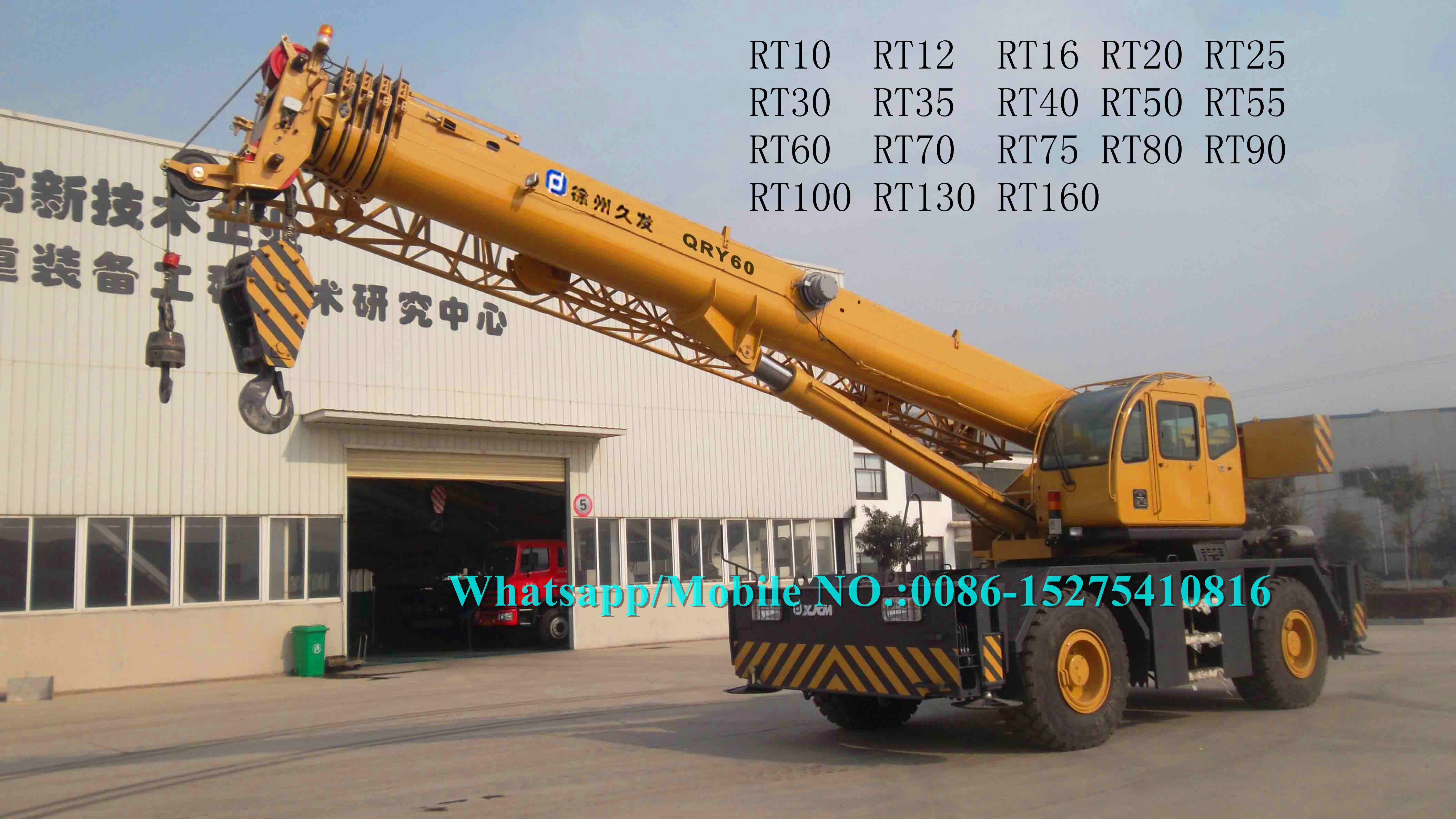 Heavy Duty 80 Tonne Mobile Crane Truck RT80 With CAT Engine Automatic Gear Box