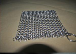China Kitchen 304 Stainless Steel Chainmail Scrubber Rectangle 10mm , Size Custom wholesale