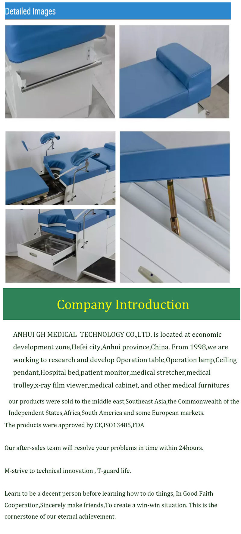 Clinic Gynecological Obstetric Examination Table With Drawers OEM