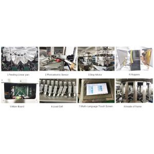 14 Head Stepper Motor Multihead Weigher Packing Machine 50g 100g