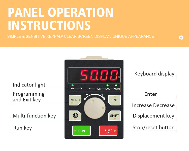 50HZ To 60HZ 2.2 KW Variable Frequency Drive Inverter Vector Torque Control