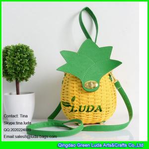 China LUDA 2016 hot sale wicker handbags handmade pineapple rattan straw bags wholesale