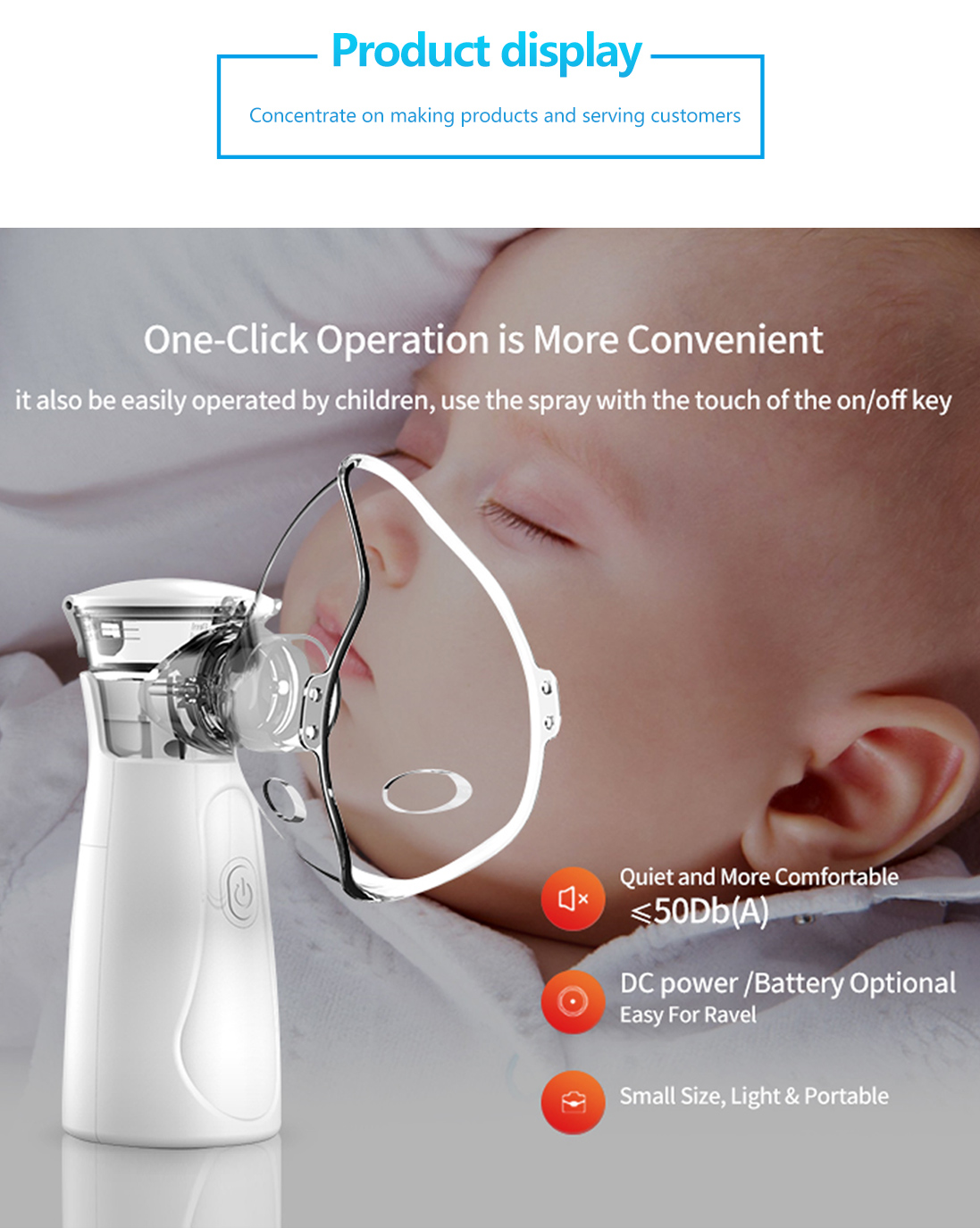 Kid Portable Handheld Face Mesh Tiny Paricle Nebulizer
