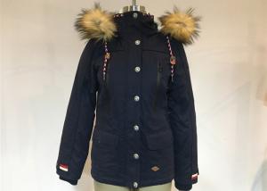 China Winter Parka Thick Warm Hooded Ladies Jacket Coat Navy Cotton Jacket wholesale