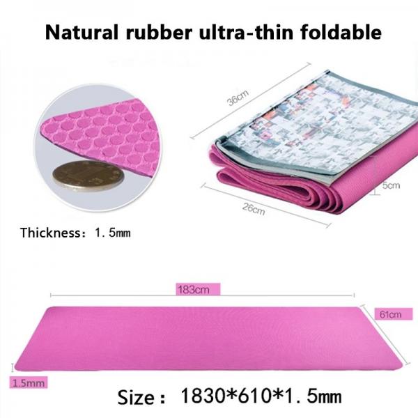 Super Lightweight Rubber Yoga Mat, Ultra-thin Travel Mat, Ultra light foldable yoga mat,Natural Rubber Travel mat.