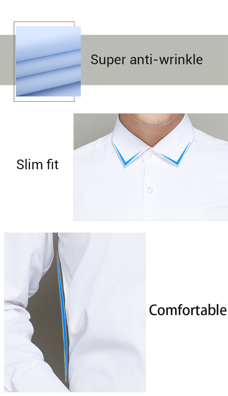 65% Polyester Custom Business Shirts Custom Enterprise Shirts Full Sleeve Length For Man