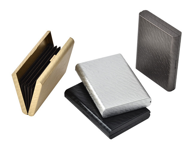 Carbon Fibre Metal Leather Credit Card Wallet Holder Rectangle Souvenir Gift