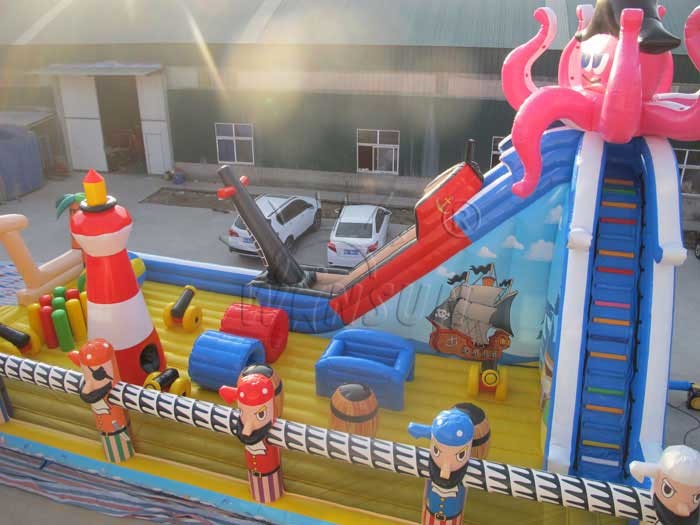 Commercial Grade Inflatable Fun City , Kids Pirate Ship Bounce House