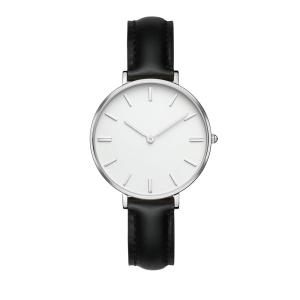 China Black Genuine Leather Ladies Wrist Watches With Interchange Strap wholesale
