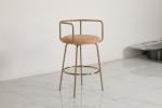 Stainless Steel Bar Chair With Leather Seat High Backrest