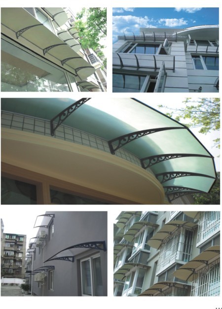 Outdoor Anti UV Polycarbonate Window Door Awning Solid Sheet PP / PA Bracket
