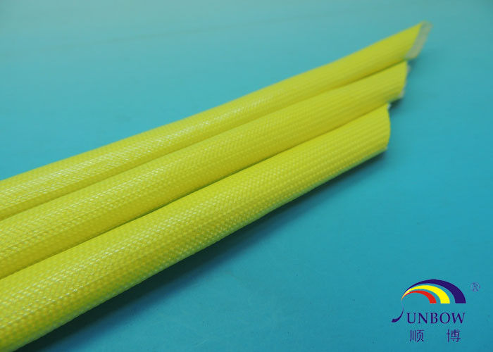 Yellow Black Red Natural Color Acrylic Resin Fiberglass Braided Sleeving / Eco-friendly Insulating Sleeves