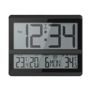 Radio-controlled Digital Table Clock with Indoor Outdoor Temperature 22.6 x 2.7 x 18.8cm