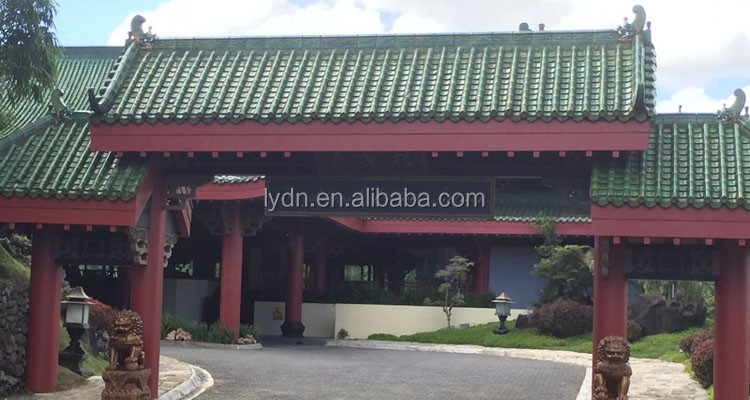 Dark Green Asian Style Roof Tiles Perfect for Antique Building Materials in Garden Buildings