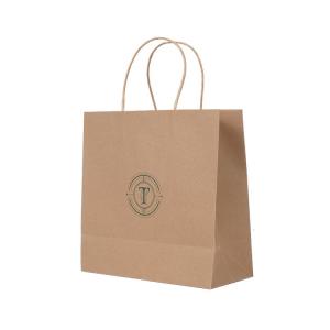 China Oem Brown Blue Gift Kraft Bags Bulk For Shopping 10x5x13 wholesale