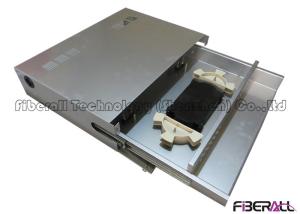 China Aluminum Fiber Optic Patch Panel Rack Mounted Grey 4 Entry Ports Dust Proof wholesale