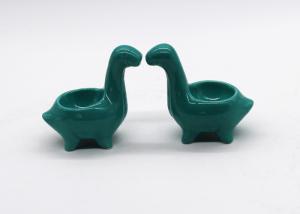 China Blue Color Ceramic Candle Holders Dinosaur Shaped Ceramic Egg Holder Hand Printing wholesale