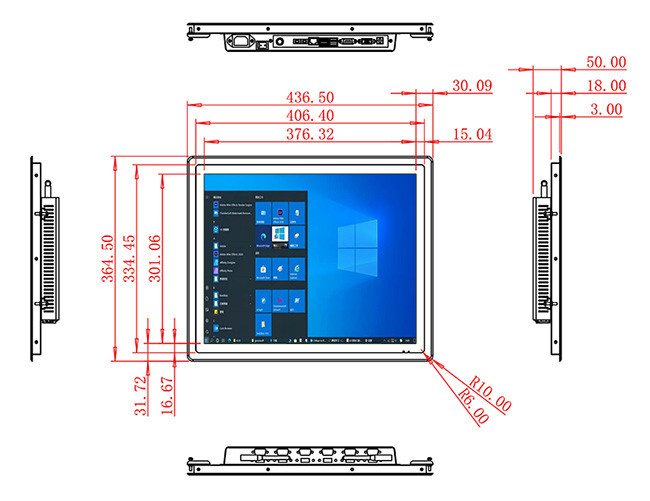 19-Inch Panel-Mount Windows Touch Screen for Medical Diagnostics and Access Control Systems