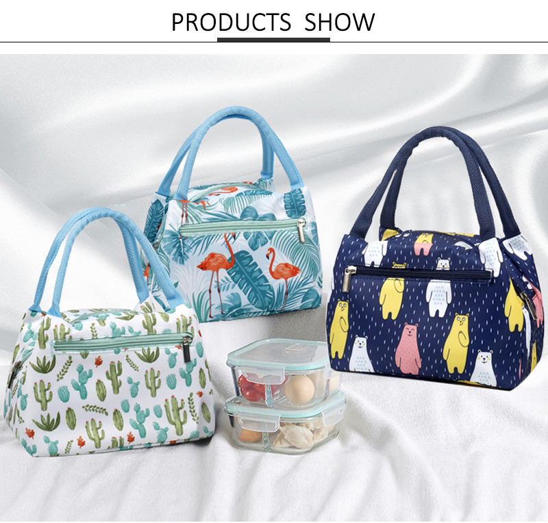 L24*D12cm Oxford Embroidered Lunch Bag For Kids
