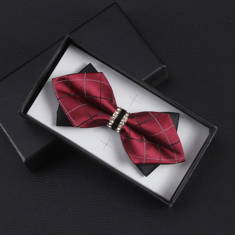 Men's Bowtie Necktie Handkerchief Clip Set Ideal for Weddings and Special Occasions
