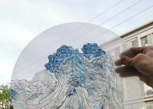 China Birds Image Digital Print Enameled 8mm Coloured Glass Panels wholesale