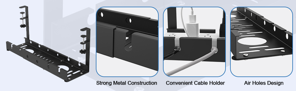 Storage Holders Racks Cable Management Tray with Multifunction Desk Cable Management Tray