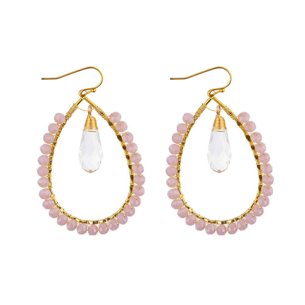 Grape Seeds Drop Shaped Handmade Beads Earring Multi Colors