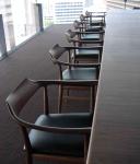 Stackable Restaurant Patio Furniture Wood Dining Chair With Leather Cushion