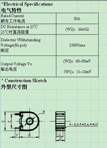 30A Rated Current Zero Phase Current Transformer Pin Type for Ammeter