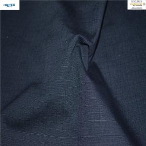 China CVC 6040 Anti Acid Alkali Resistance Poly Cotton Ripstop Fabric Navy Blue wholesale