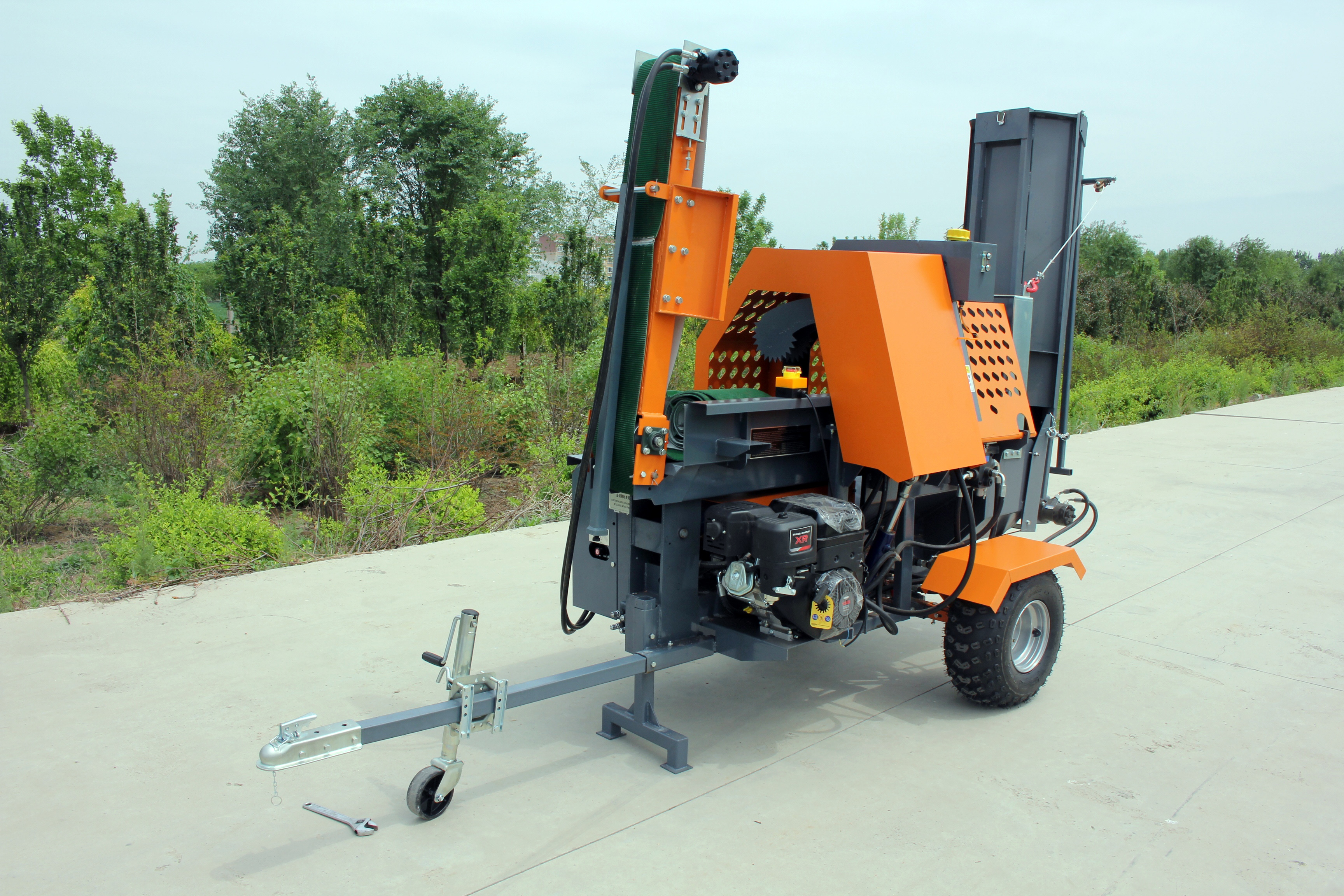 Log Splitter 19inch 480mm Gasoline Electric Firewood Processor With Track