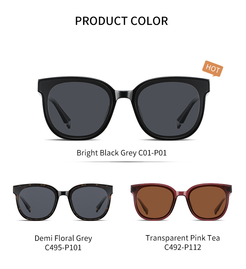 Retro Round Acetate Sunglasses Women UV400 Protective Glasses