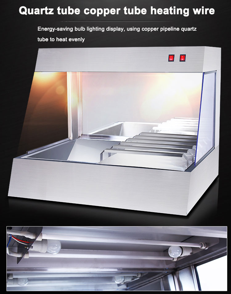1.6KW Multifunctional Large Capacity Chip Warmer Display for Commercial Food Service