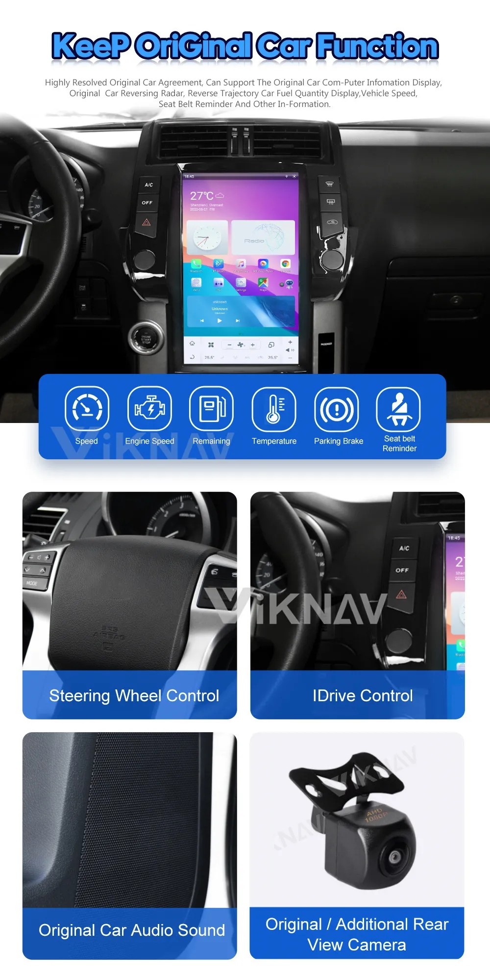 2010-2013 Toyota Prado Autoradio Bluetooth Android 1920x1080
