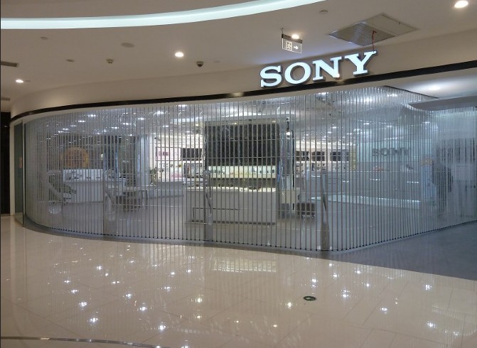 Lateral Automatic Sliding Shutter Door Electric Polycarbonate Transparent PC