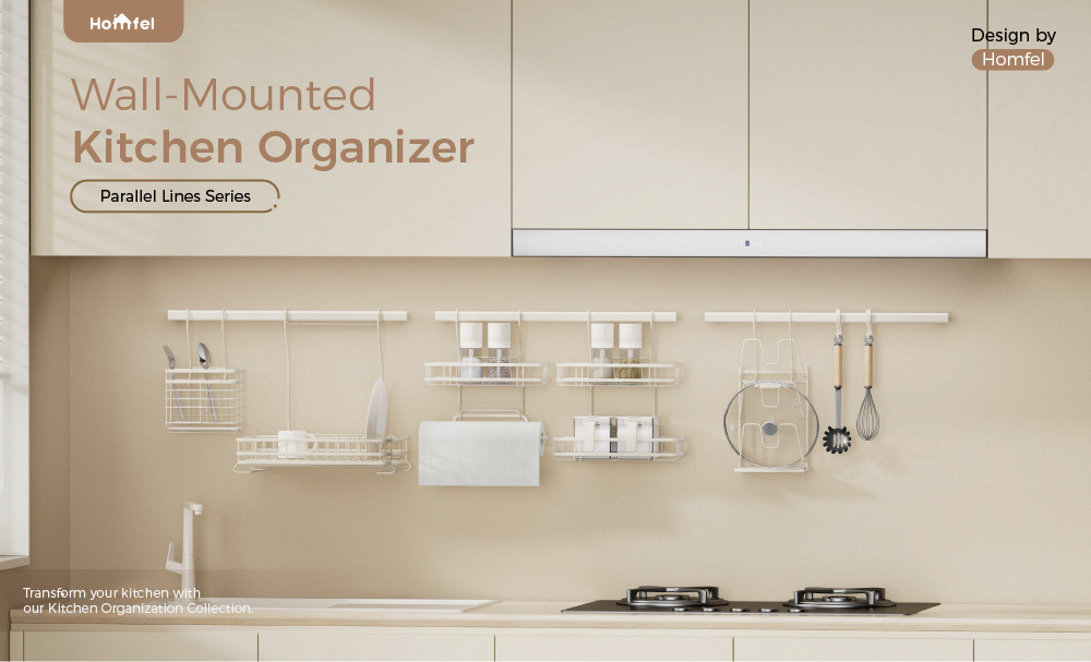 Spice Rack Hanging Kitchen Storage Rack In White Wall Mounted Type For Organized And Tidy Kitchen