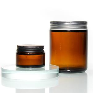 China Matte Black amber Glass Candle Jars Frosted Candle Vessels wholesale