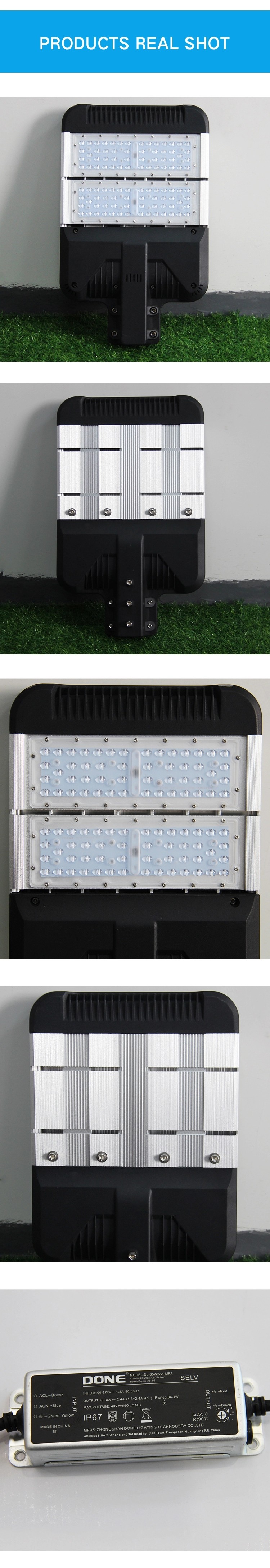 Waterproof IP65 120w LED Street Light , Aluminum Outdoor Lights 2700K-6500K CCT