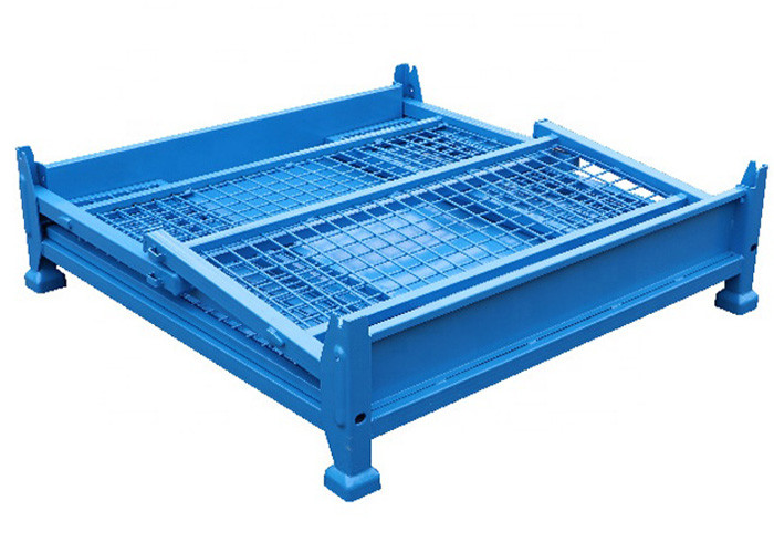 Welded Metal Stillage Pallet With Cage With Mesh Sides And Sheet Steel Base