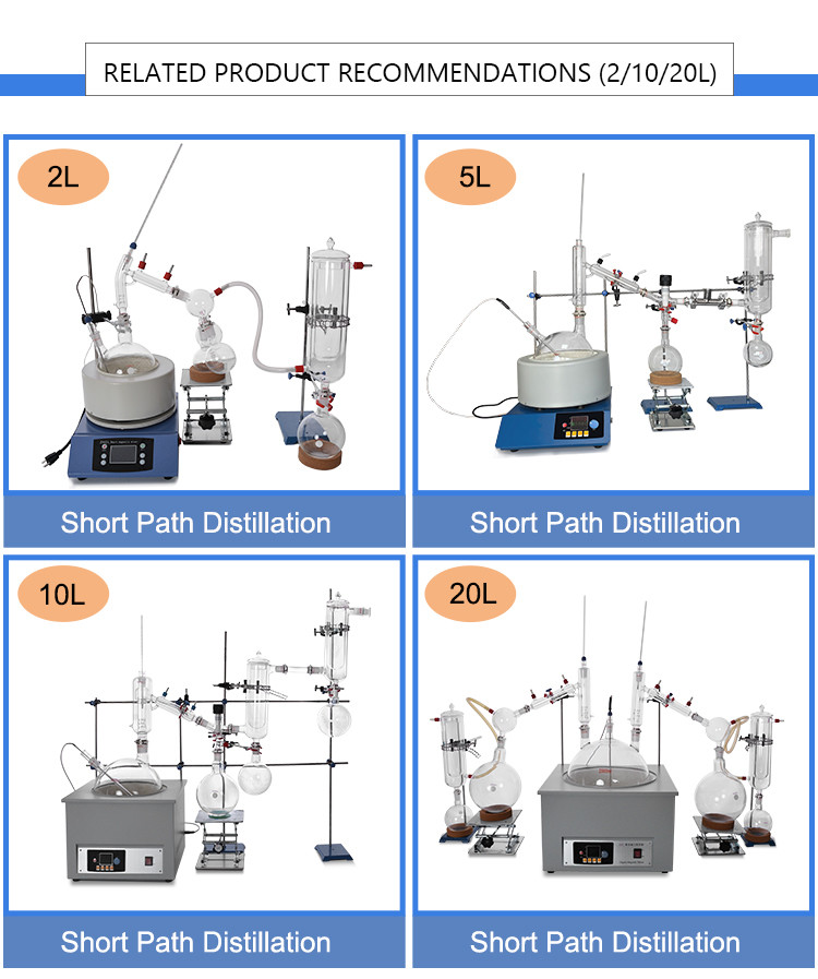 Short Path Distillation Equipment 20L High Borosilicate Glass Corrosion Resistance