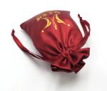 10x15cm Jewelry Drawstring Pouch Promotional Red Satin Bag With Logo Fabric