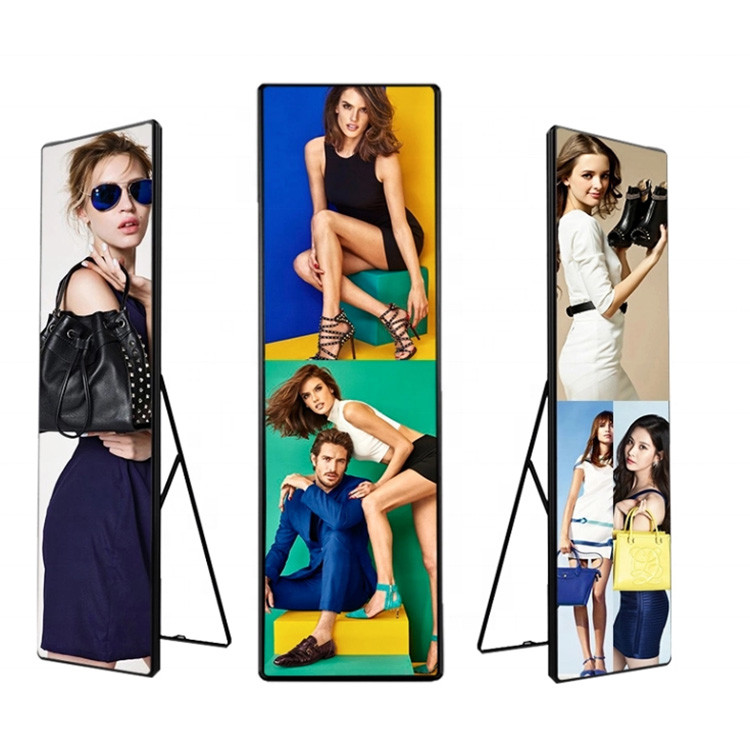 1200nits SMD2121 P2.5 Floor Standing Led Poster With Wheels